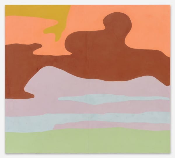 Subversive Softening or the softened reality, 2021, pigmented marble powder on jute, 205 x 230 cm