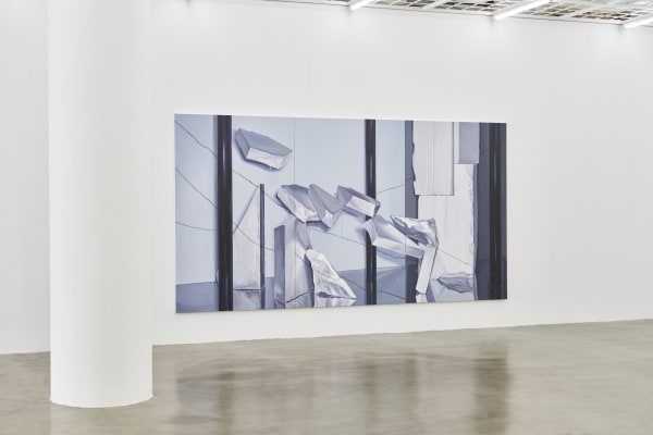 Jihyun's Present, 2021, oil on canvas, 220 x 120 cm each, 3pieces. Photo by Lee Eui rock