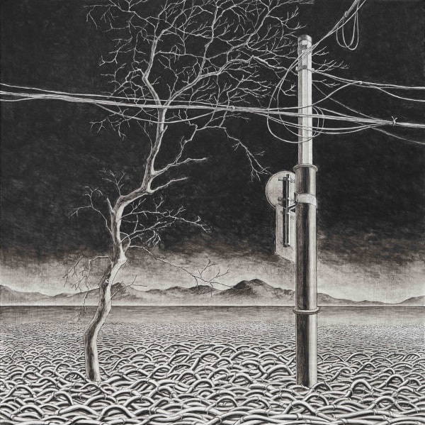 Two Pillars, 2021, acrylic on canvas, 60.7 x 60.7 cm