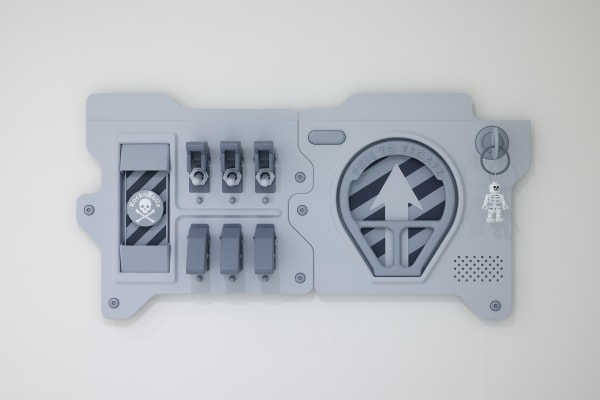 An Ideal Detonator, 2019, mixed media, 117 x 123 x 32.7 cm An Ideal Ejector, 2019, mixed media, 117 x 125 x 26.2 cm