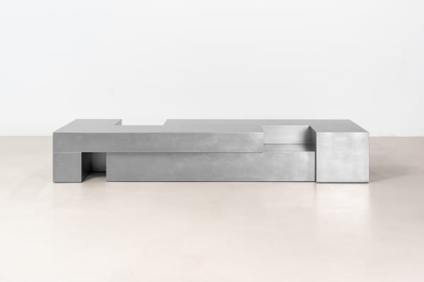 Layered Steel, 2024, stainless steel, 30 x 198 x 66 cm, Courtesy of San Choi