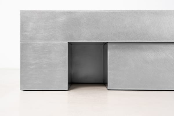 Layered Steel, 2024, stainless steel, 30 x 198 x 66 cm, Courtesy of San Choi