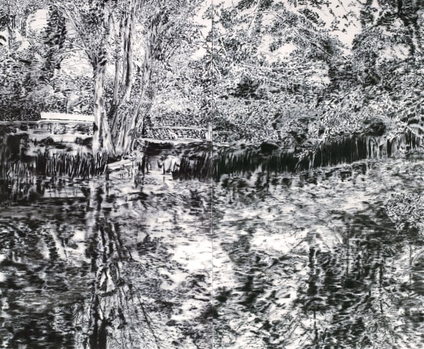 우울한 날, 2013, charcoal on canvas, 148 x 180 cm