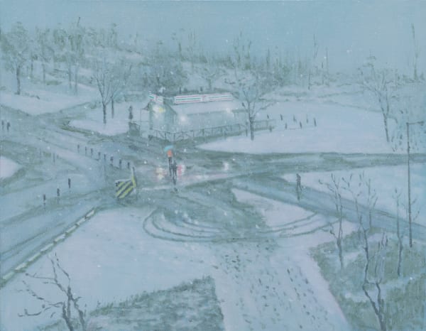 밤눈(Night Snow), 2022, oil on canvas, 91.5 x 117 cm