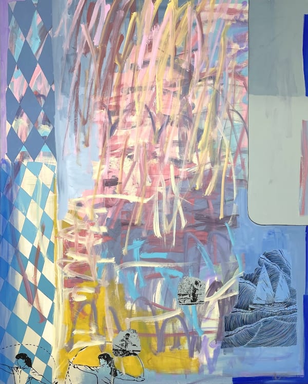 Future Nostalgia 6, 2022, acrylic, ink on canvas, 162.2 x 130.3 cm