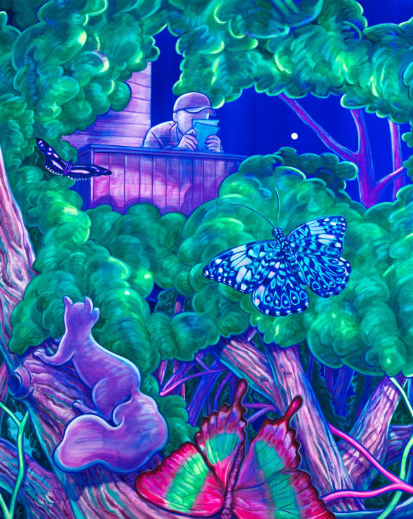Treehouse, 2023, oil on canvas, 152.5 x 121.9 cm