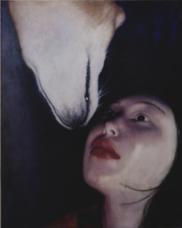 Chicken, 2023, oil on cotton, 179.9 x 143.9 x 2.8 cm