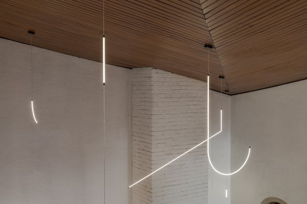Room Drawing (light) #1, 2023, led lighting, electric wire, rope wire, dimensions Variable
