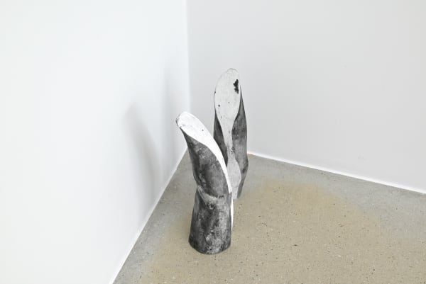 Untitled Part(Arm), 2023, plaster, charcoal, sculpt after life casting, 33.4 x 10.3 x 10.5 cm