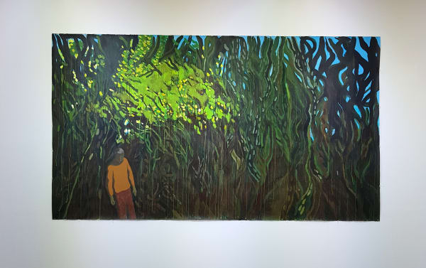熱氣, 2019, acrylic on paper, 141 x 246 cm