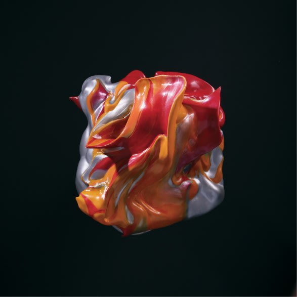 The Origin of Color S.R.Y 1402, 2022, Resin, Urethane paint, Clear, 50×50×20 cm