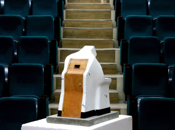 Single #3, 2006, cement, wood, paint, stainless steel, 43 x 32 x 60 cm
