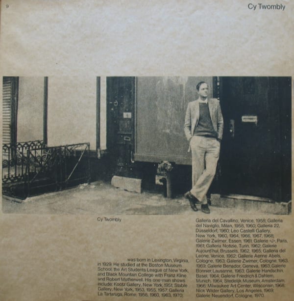 eliot elisofon, cy twombly in front of his studio, 1971