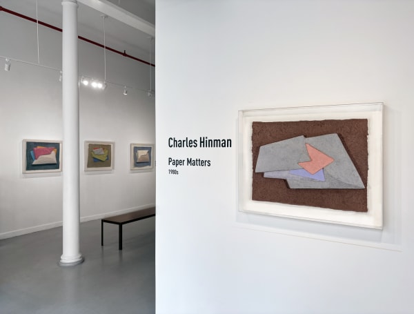 Installation view of our 2025 exhibition Charles Hinman: Paper Matters, 1980s at Westwood Gallery NYC