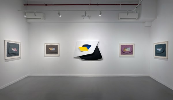 Installation view of our 2025 exhibition Charles Hinman: Paper Matters, 1980s at Westwood Gallery NYC