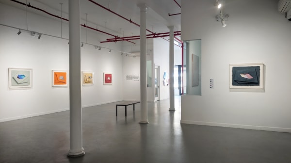 Installation view of our 2025 exhibition Charles Hinman: Paper Matters, 1980s at Westwood Gallery NYC