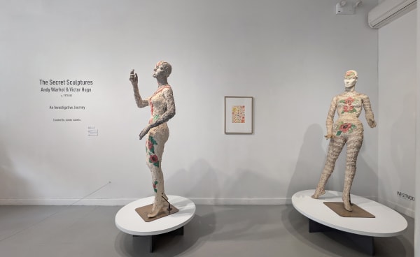 Installation view of our 2025 exhibition The Secret Sculptures of Andy Warhol & Victor Hugo: An Investigative Journey at Westwood Gallery NYC