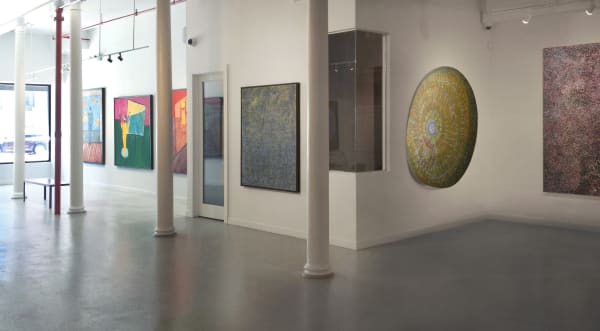 Installation view of 2017 exhibition James Juthstrom: Paintings from the Loft at Westwood Gallery NYC