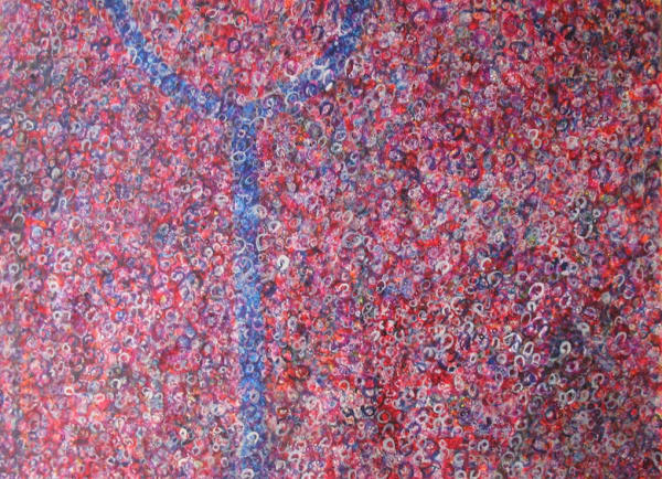 acrylic and mixed media work on paper in an abstract expressionist style