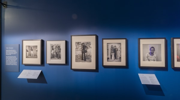 Installation view of the 2022 exhibition Africa Fashion at the Victoria and Albert Museum, London.