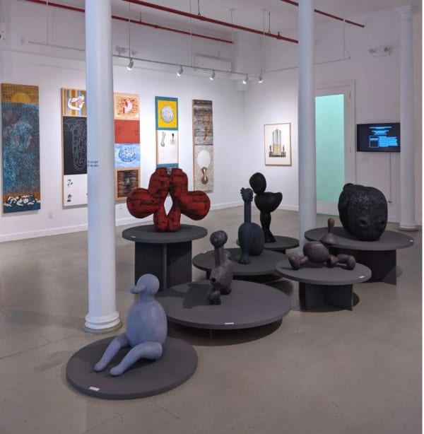 Installation view of 2019 exhibition IN-TER-WO-VEN at Westwood Gallery NYC, New York
