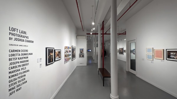 Installation view of our 2024 exhibition Loft Law: Photographs by Joshua Charow at Westwood Gallery NYC