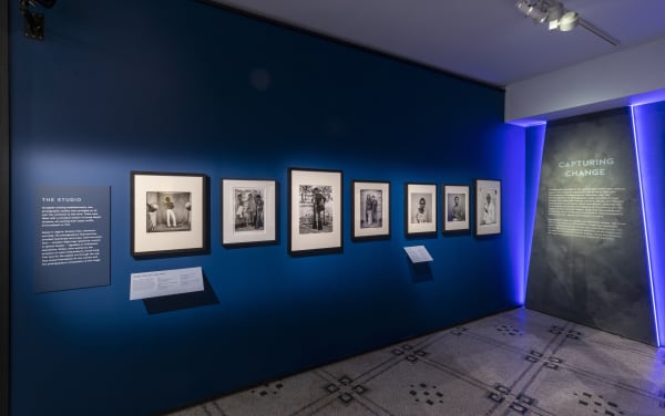 Installation view of the 2022 exhibition Africa Fashion at the Victoria and Albert Museum, London.