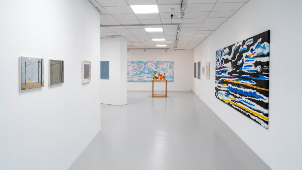 Installation view of Inger Johanne Grytting and Mimi Gross: On Art and Friendship at Nordnorsk Kunstnersenter, Svolvær, Norway