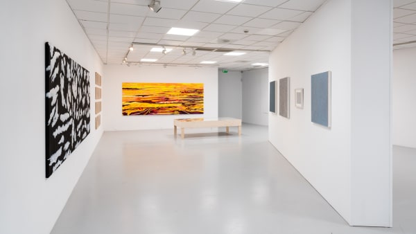 Installation view of Inger Johanne Grytting and Mimi Gross: On Art and Friendship at Nordnorsk Kunstnersenter, Svolvær, Norway