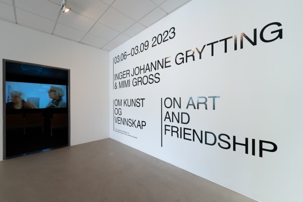 Installation view of Inger Johanne Grytting and Mimi Gross: On Art and Friendship at Nordnorsk Kunstnersenter, Svolvær, Norway