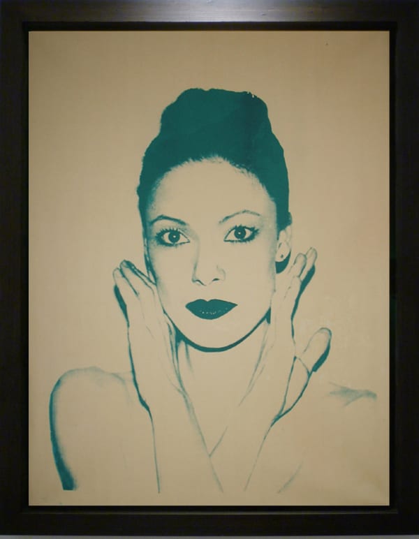 Silkscreen by Andy Warhol, the portrait of ballerina Karen Kain in green