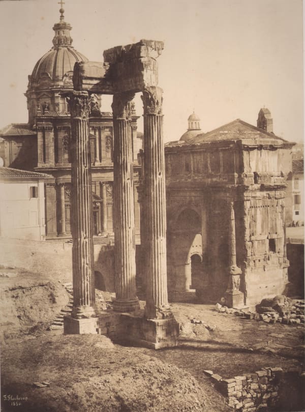 Frederic Flacheron, Temple of Jupiter and the Arch of Septimius Severus, 1850