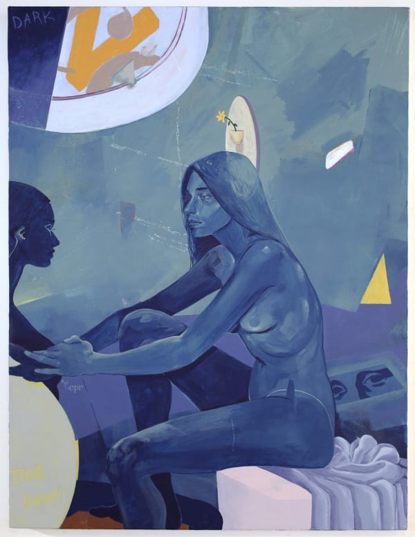 NADIA WAHEED, Blue Portrait Sisyphus Boulder, 2018