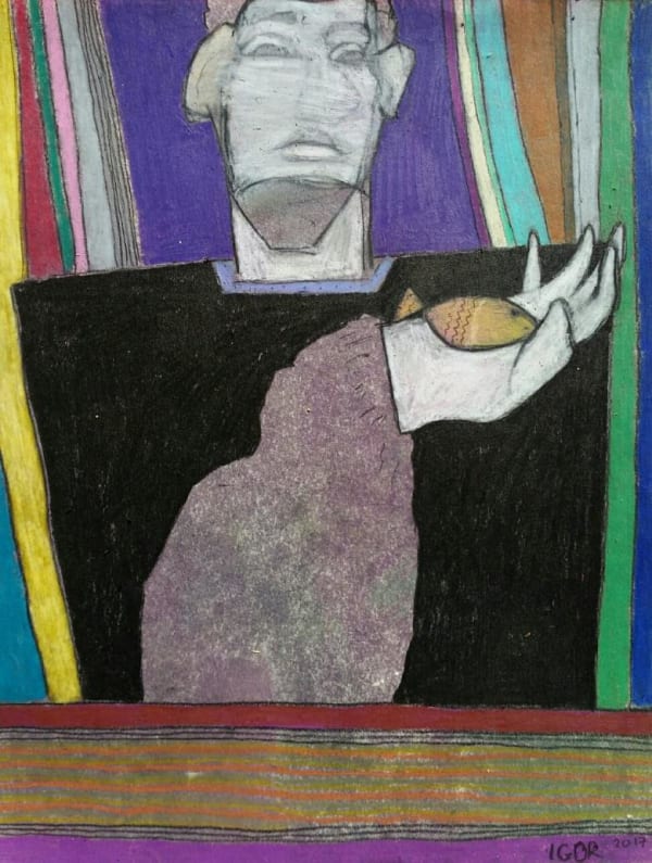 IGOR MORITZ, Self Portrait With Gold Fish, 2017