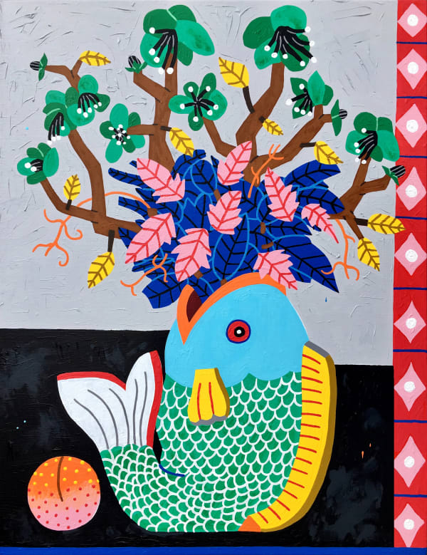 FLORENT STOSSKOPF, Fish Vase With Flowers , 2020-2021