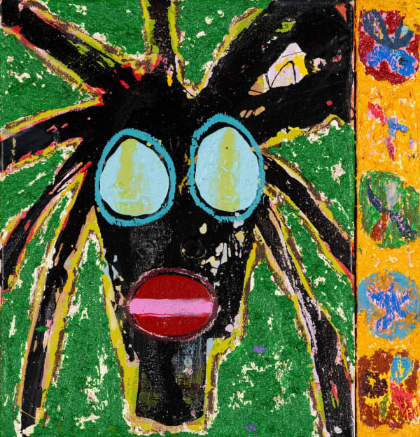 JACK KABANGU, Dark Face Painting II (Baby Green Boy), 2024