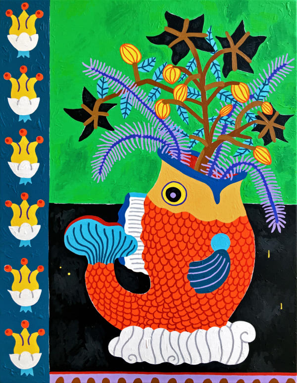 FLORENT STOSSKOPF, Fish Vase With Flowers (3), 2021