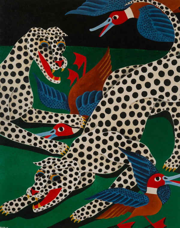 LIAM ALVY, Two Dogs and Three Ducks, 2023
