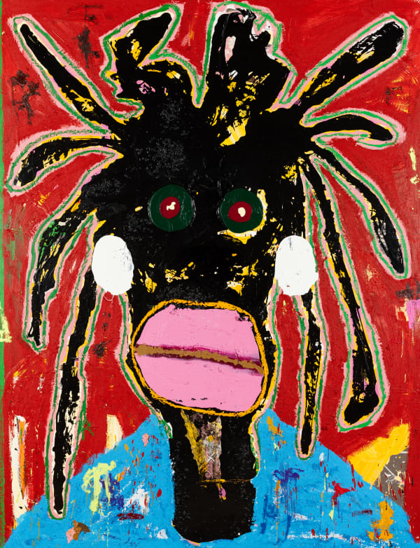JACK KABANGU, Dark Face Painting (Through The Storm In Blue Uniform), 2024