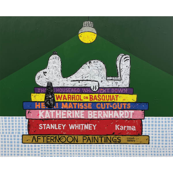 JONATHAN EDELHUBER Still Life With Snoopy Sculpture On Art Books , 2023
