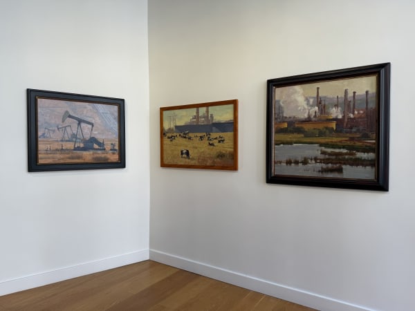 a gallery wall showing paintings by Randall Sexton