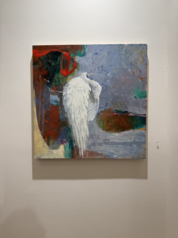 a gallery wall showing paintings by Randall Sexton