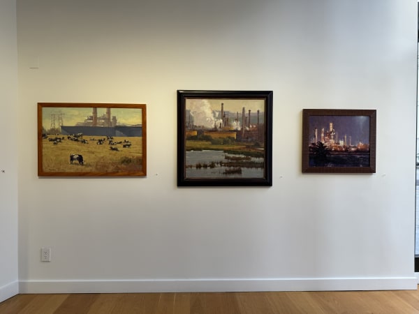 a gallery wall showing paintings by Randall Sexton