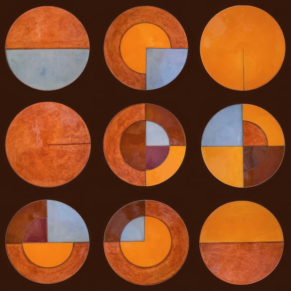 an arrangement of abstract ceramic circles
