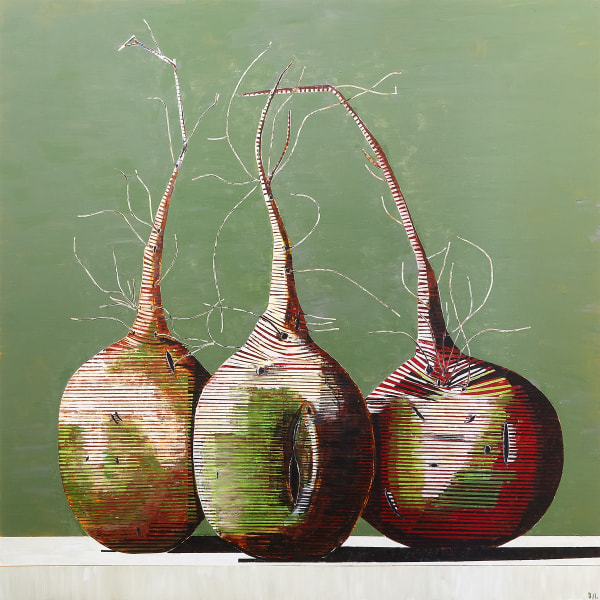 a painting of three beets