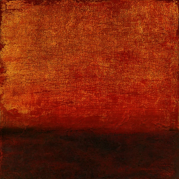 an abstract painting of a landscape