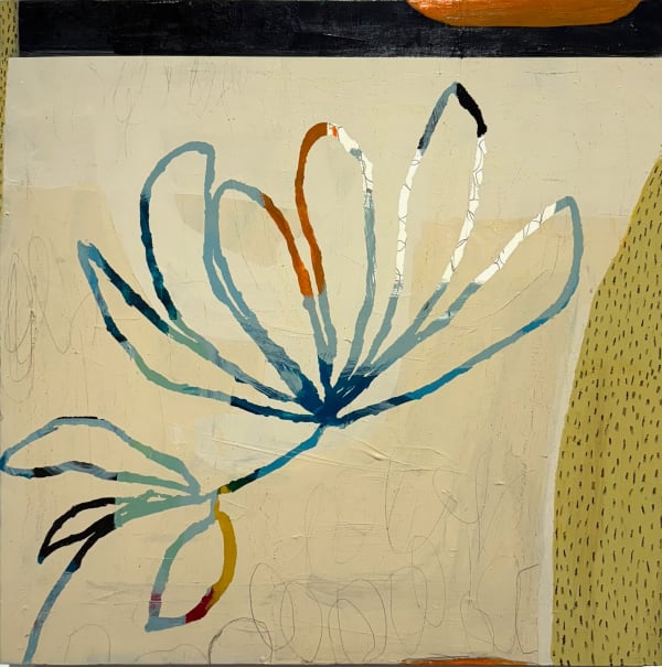 an abstract painting of a flower