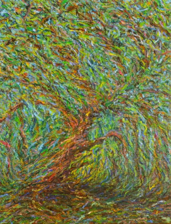 An abstract painting of a tree