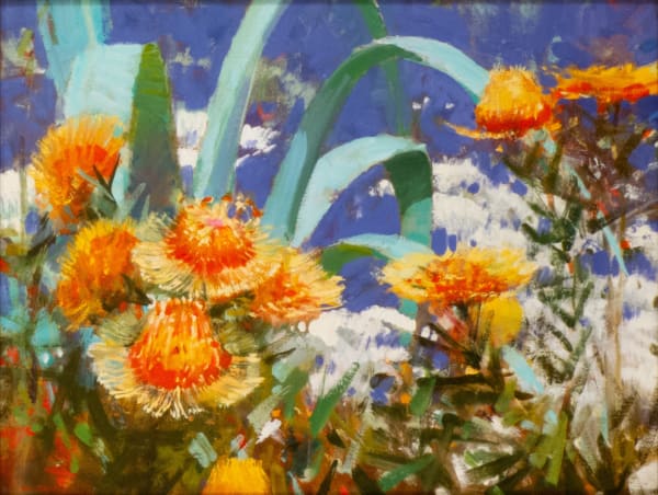 a painting of a succulent plant