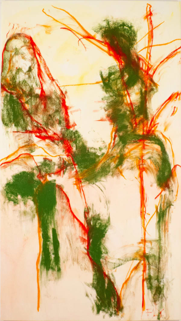 an abstract painting of nude figures